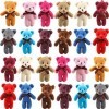 Haconba Lot de 36 mini ours en peluche pour porte-clés, loisirs créatifs, cadeaux danniversaire, fournitures de fête, 12 cou