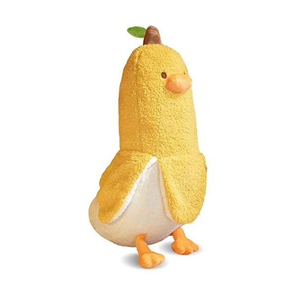 Annco Adorable canard en peluche en forme de banane, animaux en peluche, oreiller doux et long pour le corps, cadeau conforta
