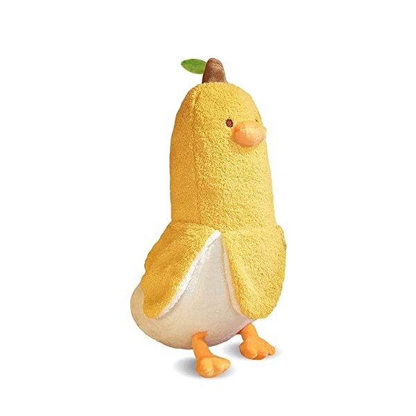 Annco Adorable canard en peluche en forme de banane, animaux en peluche, oreiller doux et long pour le corps, cadeau conforta