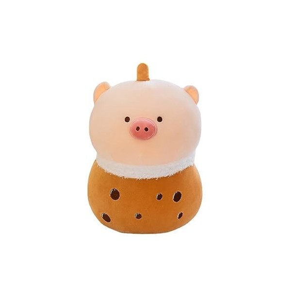 URFEDA Bubble Tea Peluche Cochon Jouet en Peluche Bubble Tea Animal Oreiller en Peluche Thé au Lait Poupée Coussin en Peluche