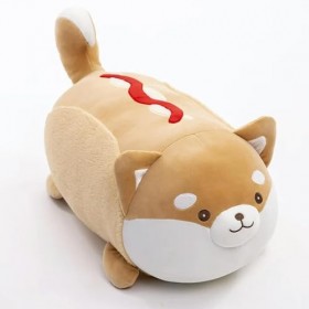 Drôle Hot-Dog Corgi Peluche Jouet Dessin animé Animal Rond Chiot poupée Oreiller en Peluche Kawaii Cadeau d’Anniversaire pour