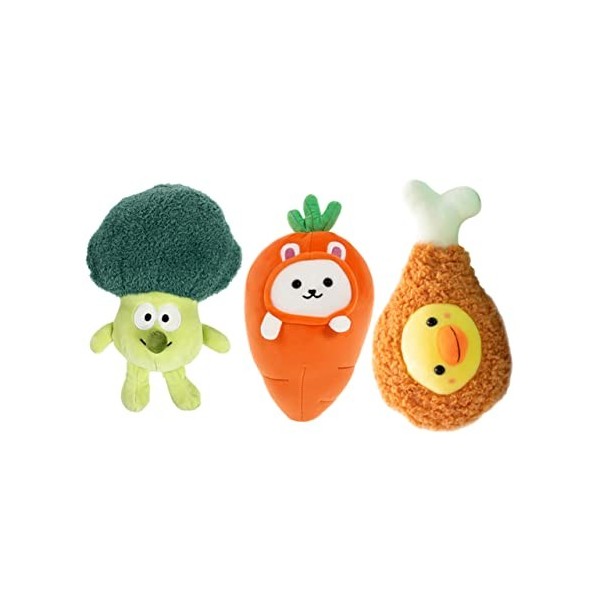 Vaguelly 3 Pièces Peluche Pompons De Porcistas Jouets De Légumes De Dessin Animé Poupées De Modelage Alimentaire Enfant Carot