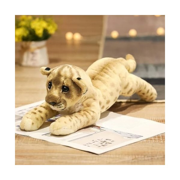 Simulation Lion Tigre Léopard Peluche Jouets Mignon Peluche Doux Réel comme Animal Jouets Décor Cadeau 48cm 1