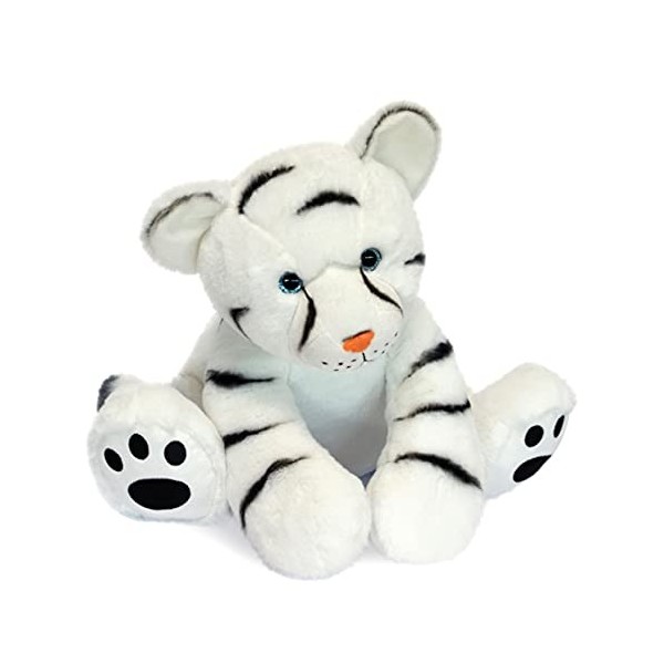 Histoire dOurs - Peluche Tigre Blanc - 35 cm - Blanc - Cadeau Enfant - Bébé Tigre Blanc - Terre Sauvage - HO3055