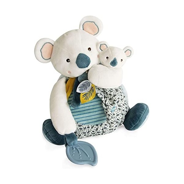 Doudou et Compagnie - Peluche Koala Avec Bébé et Anneau De Dentition - 25 cm - Beu - Yoca le Koala - DC3669