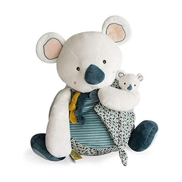 Doudou et Compagnie - Peluche Koala Avec Bébé et Anneau De Dentition - 25 cm - Beu - Yoca le Koala - DC3669