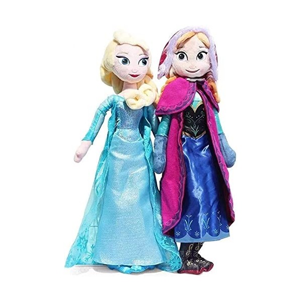 LEEVON Plush Toys 2Pcs Frozen Snow Queen Princess Anna & Elsa Plush Toy 50Cm,Kawaii Stuffed Doll Toys Dolls for Children Girl
