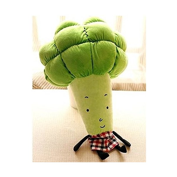 Tikwisdom Jouets pré-maternelle en peluche oreiller lombaire, brocoli, jouets en peluche vert 43 cm