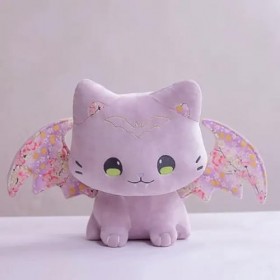NOpinz Cerise Chauve-Souris Chat poupée Mignon Chaton Court Peluche Enfant Cadeau Cadeau d’Anniversaire Cadeau de Noël 30cm 2
