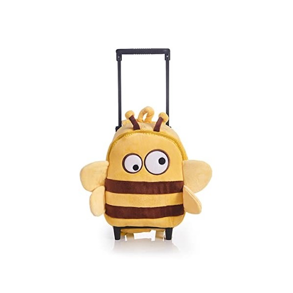 EyezeR Sac à dos à roulettes en peluche pour enfant Motif abeille, multicolore