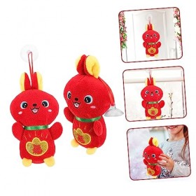 Toyvian 6 Pièces Poupée Lapin Mini Poupées Mini-Jouet Mini-Figurine Décor Chinois Mini-décor Mini Figurines Décoration Miniat