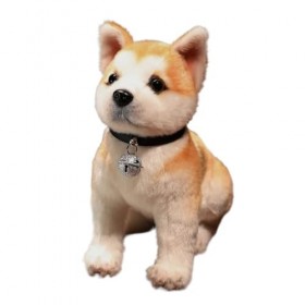 HYSTERIA Jouets en Peluche Poupée en Peluche de Chien Akita, Simulation créative, Jouet en Peluche, Chiot Marron Mignon, Cloc