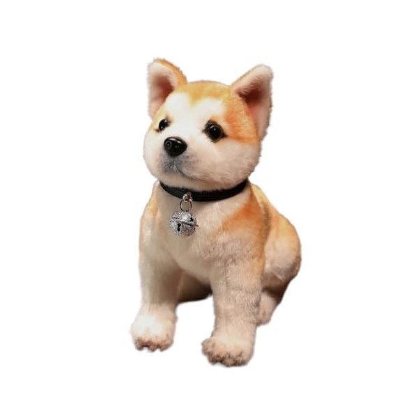 SNUFF Jouet en Peluche Poupée en Peluche de Chien Akita, Simulation créative, Jouet en Peluche, Chiot Marron Mignon, Cloche, 