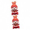 Totority 2 Pièces Costume Tang Poupée De Lapin Oreiller De Lapin en Peluche Figurine Animale Feng Shui Jouet De Lapin en Pelu