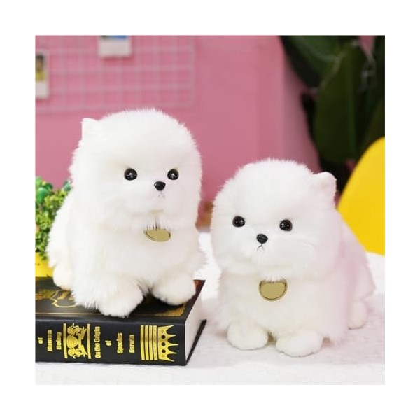 HYSTERIA Jouets en Peluche Poupée en Peluche for Petit Ami Et Petite Amie, Jouet en Peluche, Mignon Chien Blanc, Chiot Poméra