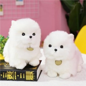 SNUFF Jouet en Peluche Poupée en Peluche for Petit Ami Et Petite Amie, Jouet en Peluche, Mignon Chien Blanc, Chiot Poméranien