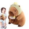 KSHSAA Capybara farci,Kawaii Peluches Capybara Jouet - Couvre-tête Amovible Capybara Peluches Jouet Capybara Jouet pour et Ad