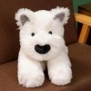 KiLoom Chien Blanc en Peluche Jouet Chiot Poupées Peluche Doux Animal Oreiller Apaisement Garçons Filles Jouet Chambre Décora