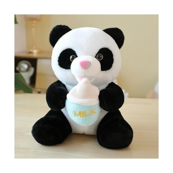 EacTEL Mignon Panda Peluche Jouet Kawaii Peluche Animal Tenant Bouteille de Lait poupée Peluche Enfants Jouet Anniversaire Ca