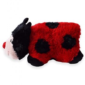 TE-Trend Coussin en peluche 2 en 1, coccinelle, coccinelle, pour enfant, multicolore, 47 x 32 cm