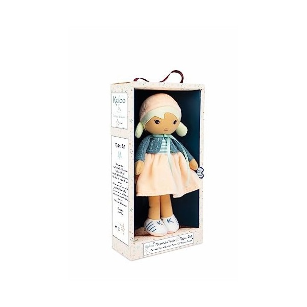 KALOO - Tendresse - Ma 1ère Poupée en Tissu Chloé K, K963660, 32 cm Bleu/Pêche