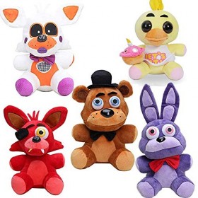 Ensembles de poupées en Peluche Five Nights - 7 Pouces - Sister Location Bonnie Red Foxy Bear Chica Doux Peluches poupées Orn