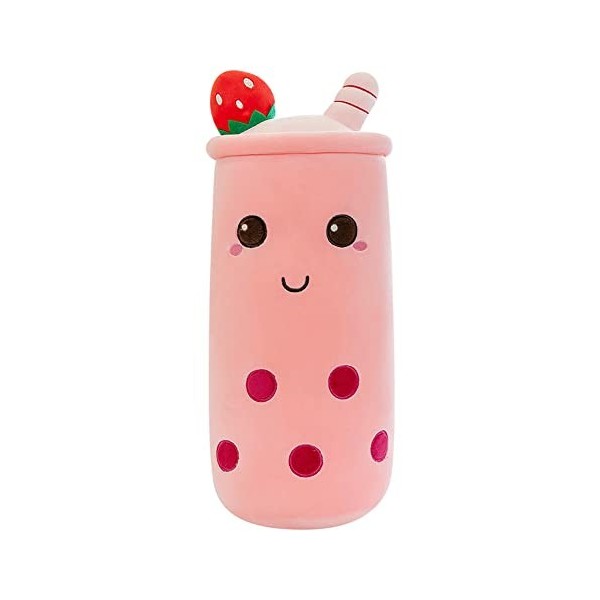 LICHENGTAI Oreiller Peluche Bubble Tea, Boba Peluche Jouet Doux Thé Au Lait Tasse Coussin Poupée, Coussin Câlin Traversin Ore