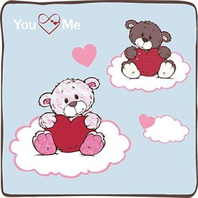 NICI- Doudou-Peluche Ours Fille Love avec cœur 20cm, 44425