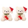 PRETYZOOM 2 Pièces Ours De Noël Décor De Poupée Ours Cadeau De Fête De Noël Ours en Peluche Petit Ours Poupée en Peluche Cade