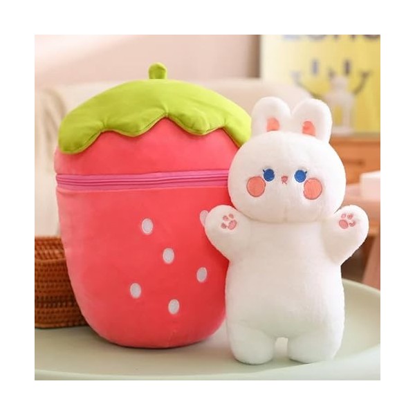 Nouveau Kawaii Lapin Peluche Jouet Peluche Fruits Fraise Oreiller Lapin Cochon Tapis Jouet Fille Enfants Cadeau D’Anniversair