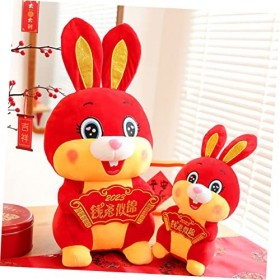 Totority 2 Pièces Enfants Lapin Jouet Lapin Mascotte Poupée Lapin Mascotte Jouet en Peluche Lapin Jouet 2023 Nouvel an Fortun