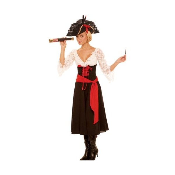 Costume de pirate avec robe, écharpe et télescope Taille S 2-6 
