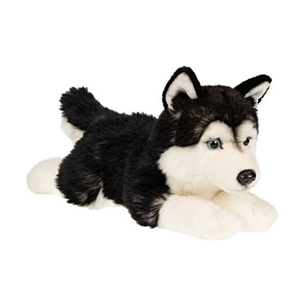 Uni-Toys - Husky Noir, couché - 41 cm Longueur - Peluche Chien - Peluche - Doudou