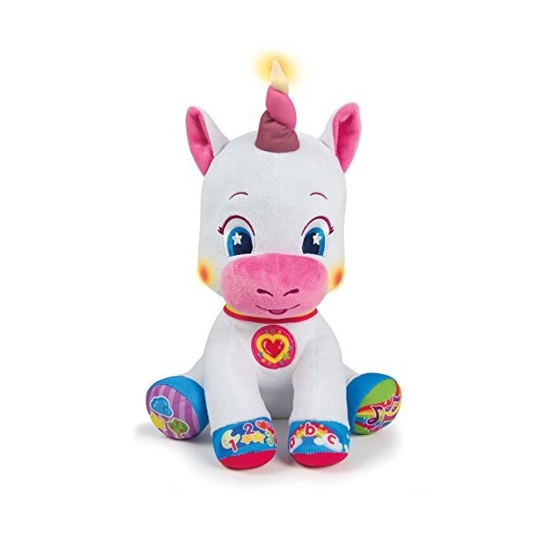 Clementoni - Ma Douce Licorne Intéractive - Peluche Toute Douce - Jouet Educatif - Elle Chante et SIllumine - 5 Touches Inté