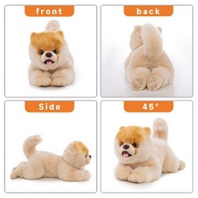 CU-MATE poméranie Animaux en Peluche Chien Jouet, Chiot en Peluche réaliste Chien Jouet Mignon Cadeau pour Les Filles garçons
