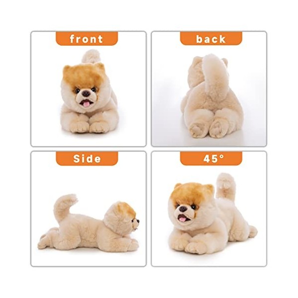 CU-MATE poméranie Animaux en Peluche Chien Jouet, Chiot en Peluche réaliste Chien Jouet Mignon Cadeau pour Les Filles garçons