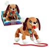 Les Toufous , Peluche interactive Chien, Marche & Court, fonctionne Sans Piles, Laisse incluse, Chien Marron, Jouet pour enfa