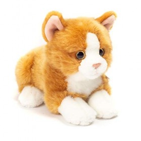 Teddy Hermann 91832 Peluche Chat couché Rouge 20 cm