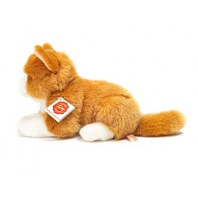 Teddy Hermann 91832 Peluche Chat couché Rouge 20 cm