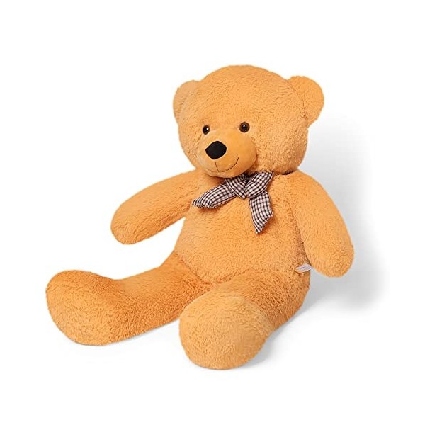 YunNasi Nounours Géant Ours en Peluche pour Enfants Doux Ours Jouet Grand XL 100cm, Marron foncé 