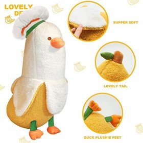 shownicer Oreiller en Peluche Canard, Animaux en Peluche, Kawaii Banane Canard Peluche Géante, Jouet Doux Animal Poupée, Cous