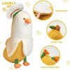 shownicer Oreiller en Peluche Canard, Animaux en Peluche, Kawaii Banane Canard Peluche Géante, Jouet Doux Animal Poupée, Cous