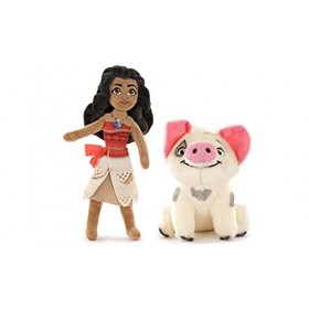 Dsney Vaïana : La Légende du Bout du Monde Moana - Lot de 2 Peluches Vaiana + Pua Qualité Super Douce, 20 cm