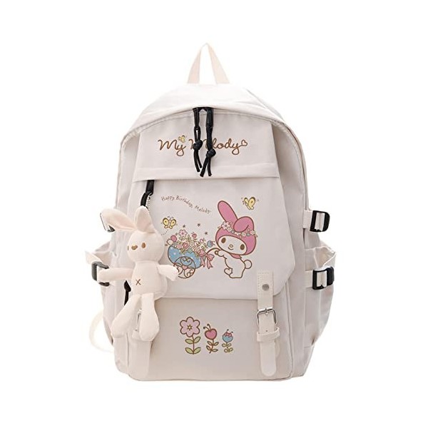 NA My Melody Sac à dos décole avec accessoire en peluche My Melody Lala Kiki Cinnamoroll Pudding Chien Pompompurin Kuromi Ca