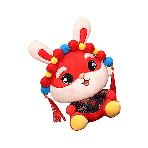 DIKACA Année De Lapin Poupée en Peluche Mascotte en Peluche Poupée en Peluche Lapin Souvenir Animal du Zodiaque Chinois Poupé