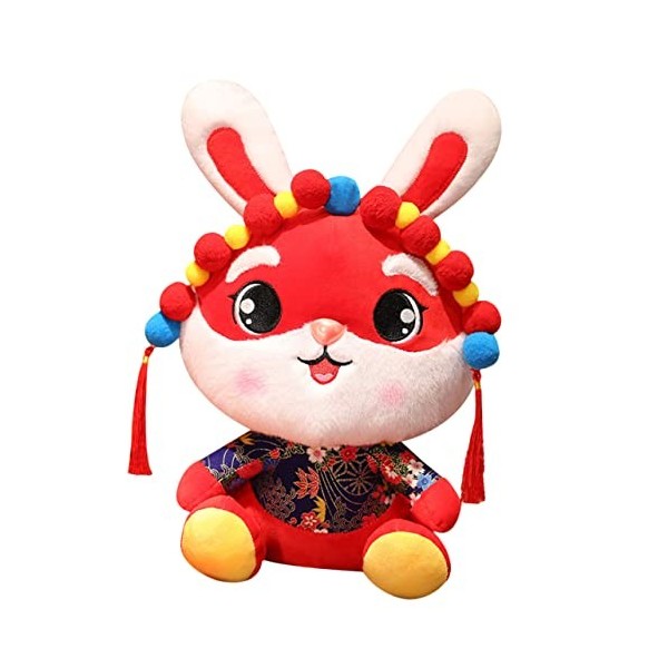 DIKACA Année De Lapin Poupée en Peluche Mascotte en Peluche Poupée en Peluche Lapin Souvenir Animal du Zodiaque Chinois Poupé