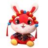 DIKACA Année De Lapin Poupée en Peluche Mascotte en Peluche Poupée en Peluche Lapin Souvenir Animal du Zodiaque Chinois Poupé
