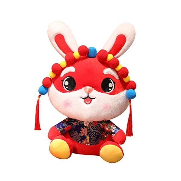 DIKACA Année De Lapin Poupée en Peluche Mascotte en Peluche Poupée en Peluche Lapin Souvenir Animal du Zodiaque Chinois Poupé