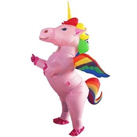 JYZCOS Costume gonflable licorne arc-en-ciel volant, grand 