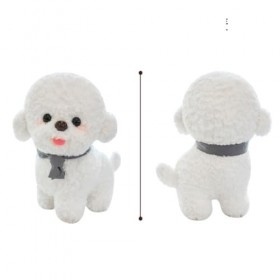 VOTIVA Jouets en Peluche Jouet en Peluche de Chiot Mignon simulé, poupée de Chien Bichon Frise Mignonne, Oreiller for Enfant 